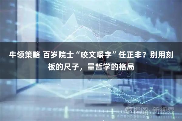 牛领策略 百岁院士“咬文嚼字”任正非?别用刻板的尺子,量哲学的格局